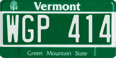 VT license plate WGP414
