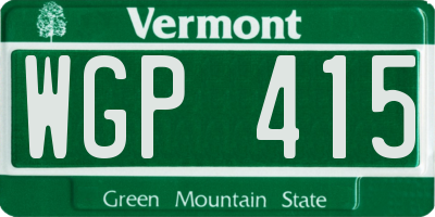 VT license plate WGP415