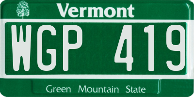 VT license plate WGP419
