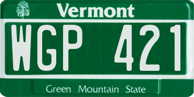 VT license plate WGP421