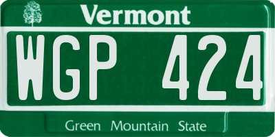 VT license plate WGP424