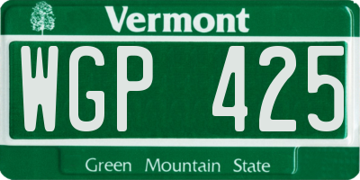 VT license plate WGP425