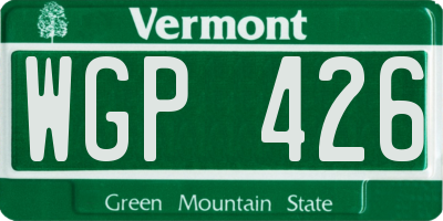 VT license plate WGP426