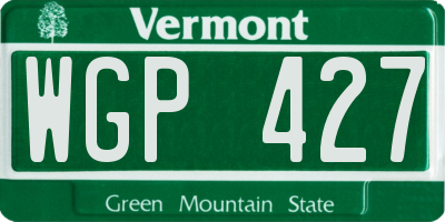 VT license plate WGP427