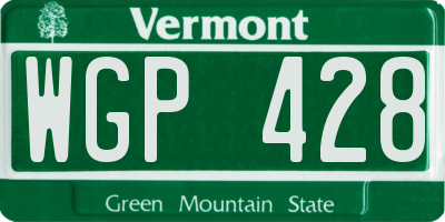 VT license plate WGP428