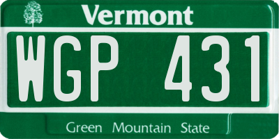 VT license plate WGP431