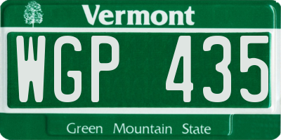 VT license plate WGP435