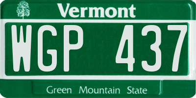 VT license plate WGP437