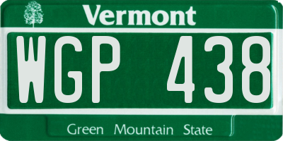 VT license plate WGP438