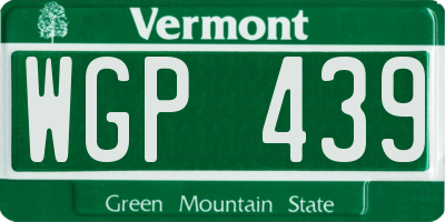 VT license plate WGP439