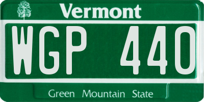 VT license plate WGP440