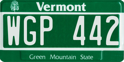 VT license plate WGP442