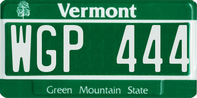 VT license plate WGP444