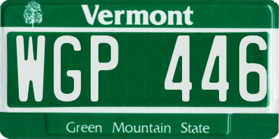 VT license plate WGP446