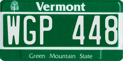 VT license plate WGP448