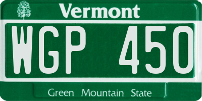 VT license plate WGP450