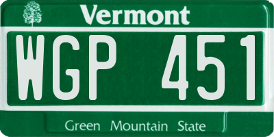 VT license plate WGP451