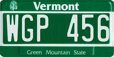 VT license plate WGP456