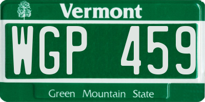 VT license plate WGP459