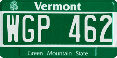 VT license plate WGP462