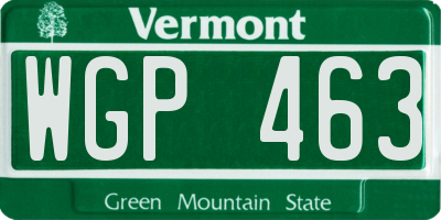 VT license plate WGP463