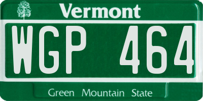 VT license plate WGP464