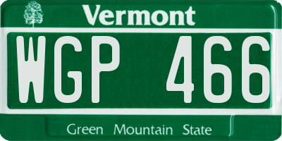VT license plate WGP466