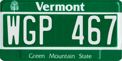 VT license plate WGP467