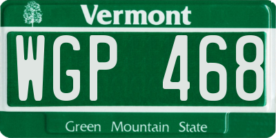 VT license plate WGP468
