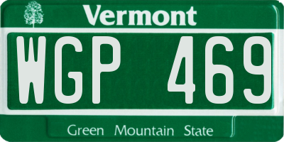 VT license plate WGP469