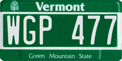 VT license plate WGP477