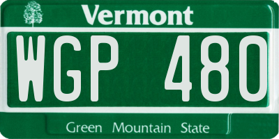 VT license plate WGP480
