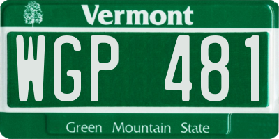 VT license plate WGP481