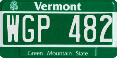 VT license plate WGP482