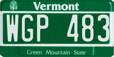 VT license plate WGP483