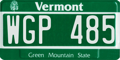 VT license plate WGP485
