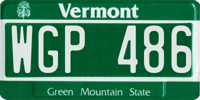 VT license plate WGP486