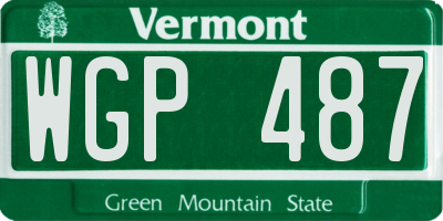 VT license plate WGP487