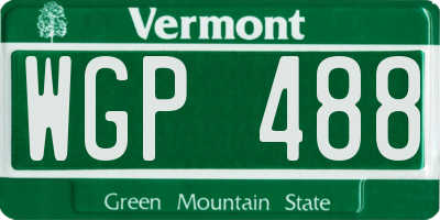 VT license plate WGP488