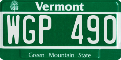 VT license plate WGP490