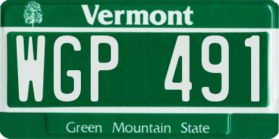 VT license plate WGP491