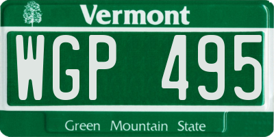 VT license plate WGP495