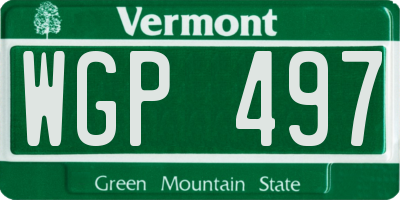 VT license plate WGP497