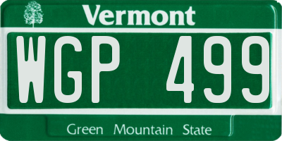 VT license plate WGP499