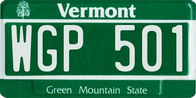 VT license plate WGP501