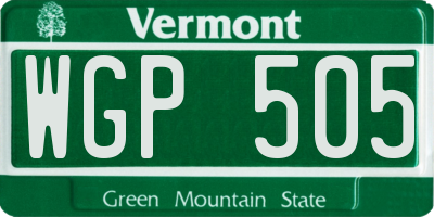 VT license plate WGP505