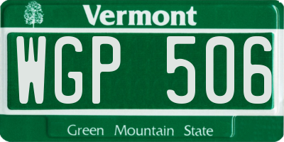 VT license plate WGP506