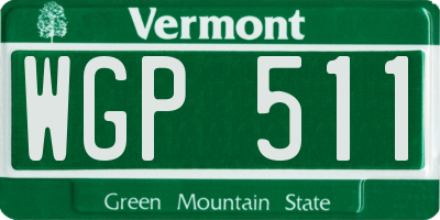 VT license plate WGP511