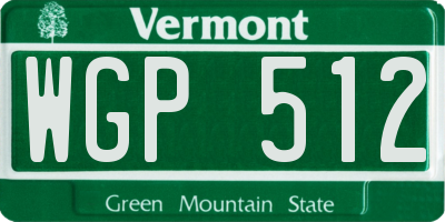 VT license plate WGP512