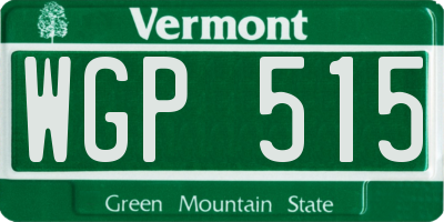 VT license plate WGP515